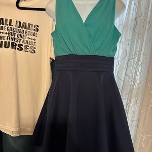 Umgee Teal and Navy Dress